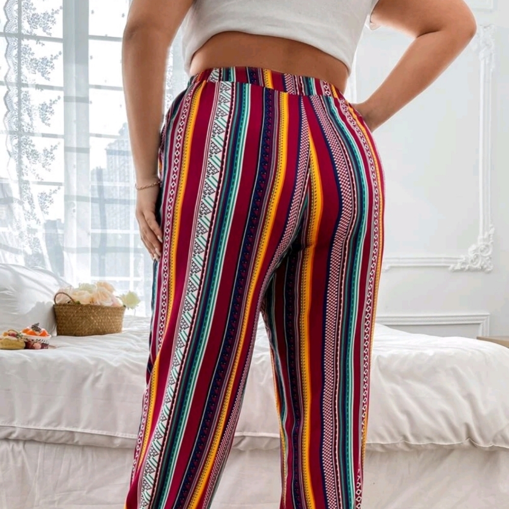Boho Bohemian look pull on pants colorful versatile
